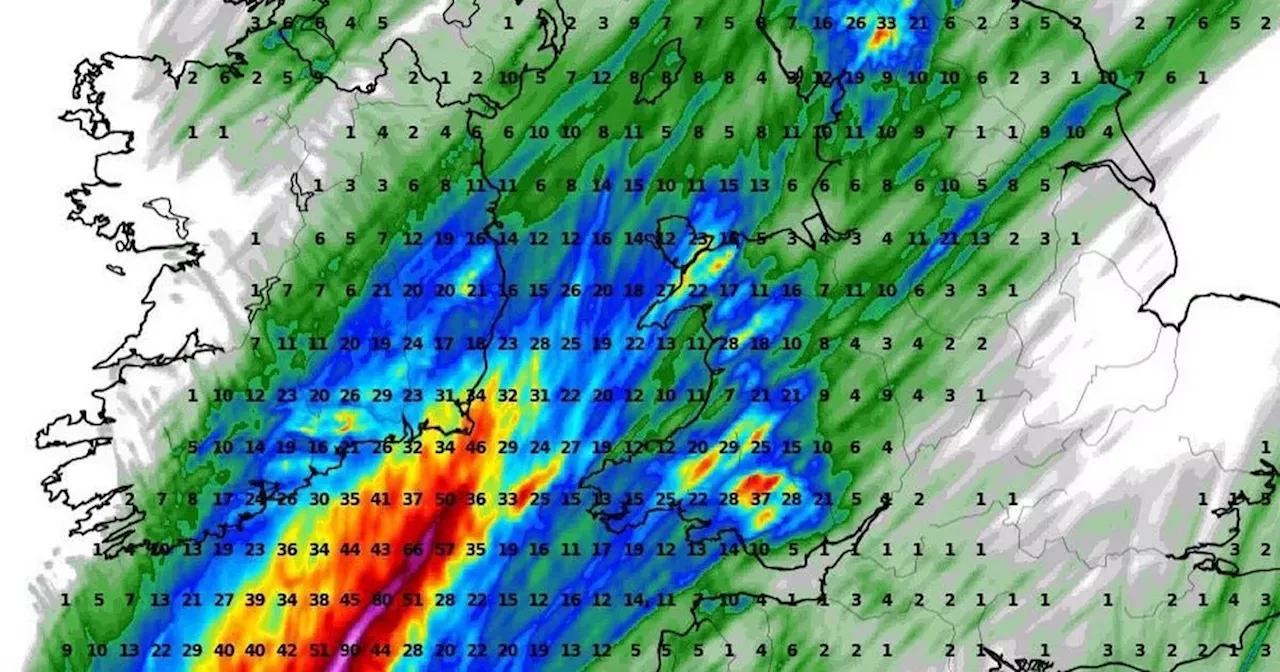 Status Yellow Rain Warning for Southeastern Counties