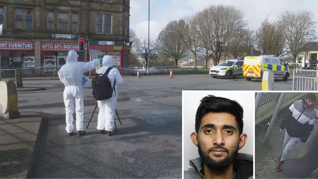 Police issue pictures of man wanted for murder after stabbing of woman in a busy area of Bradford