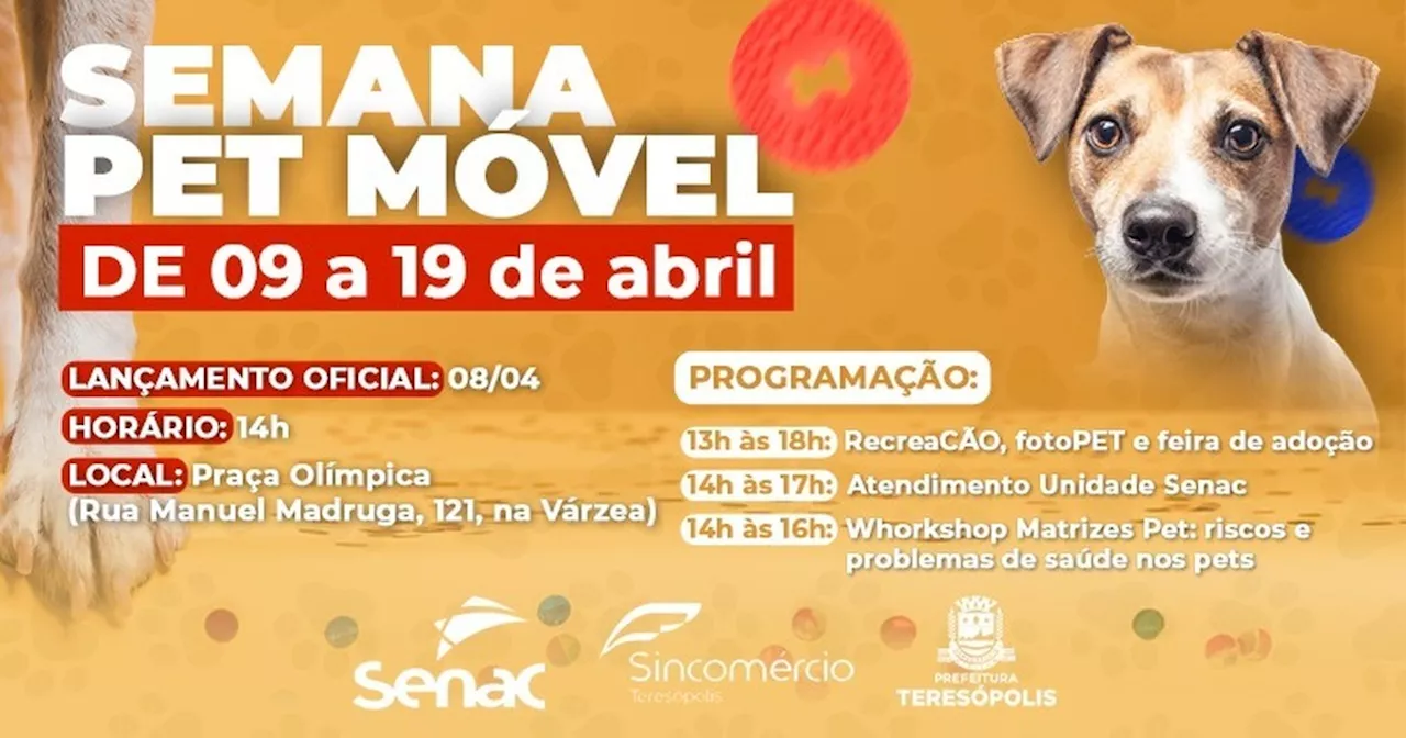 Escola Móvel PET do Senac-RJ oferece atividades gratuitas para pets e tutores em Teresópolis