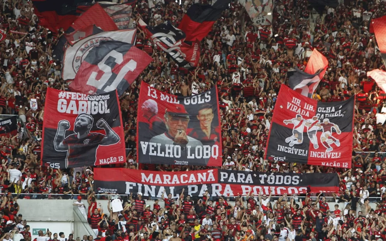 Torcida do Flamengo mostra apoio a Gabigol e provoca o Vasco na final do Carioca