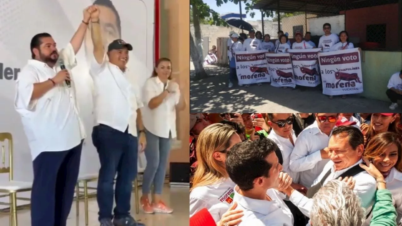 Truena Morena en Yucatán: Aspirante da la espalda a “Huacho” Díaz y Rommel Pacheco