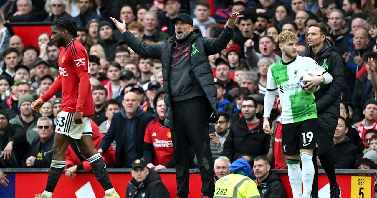 Man United's brutal three-word chant to Jurgen Klopp amid Liverpool fightback