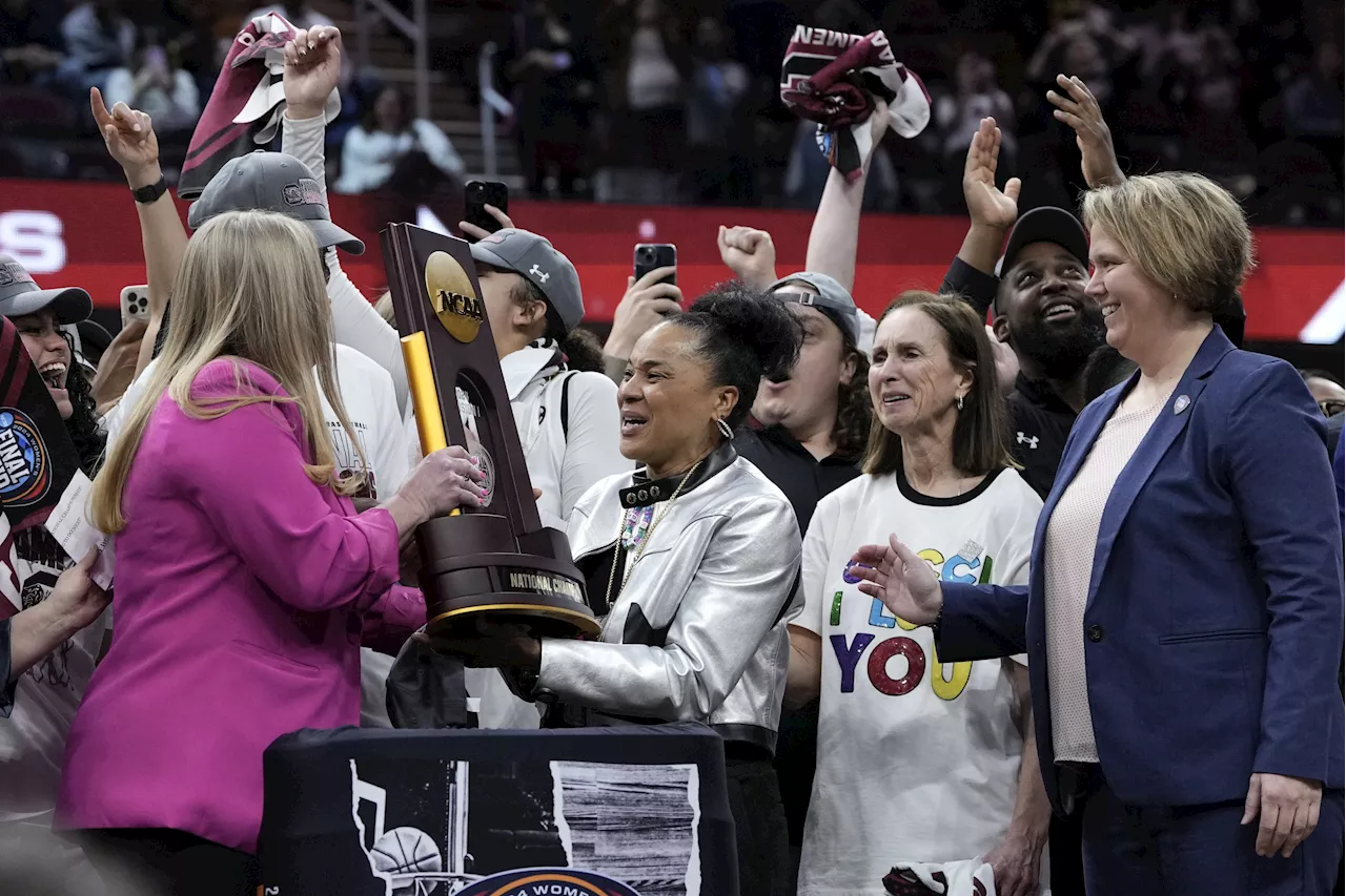 South Carolina’s Dawn Staley wins third national title, Gamecocks end perfect season by beating Iowa