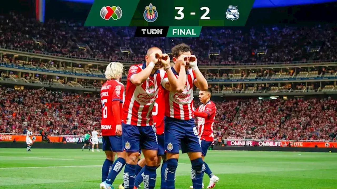 Chivas vence 3-2 a Puebla de la mano de Chicharito