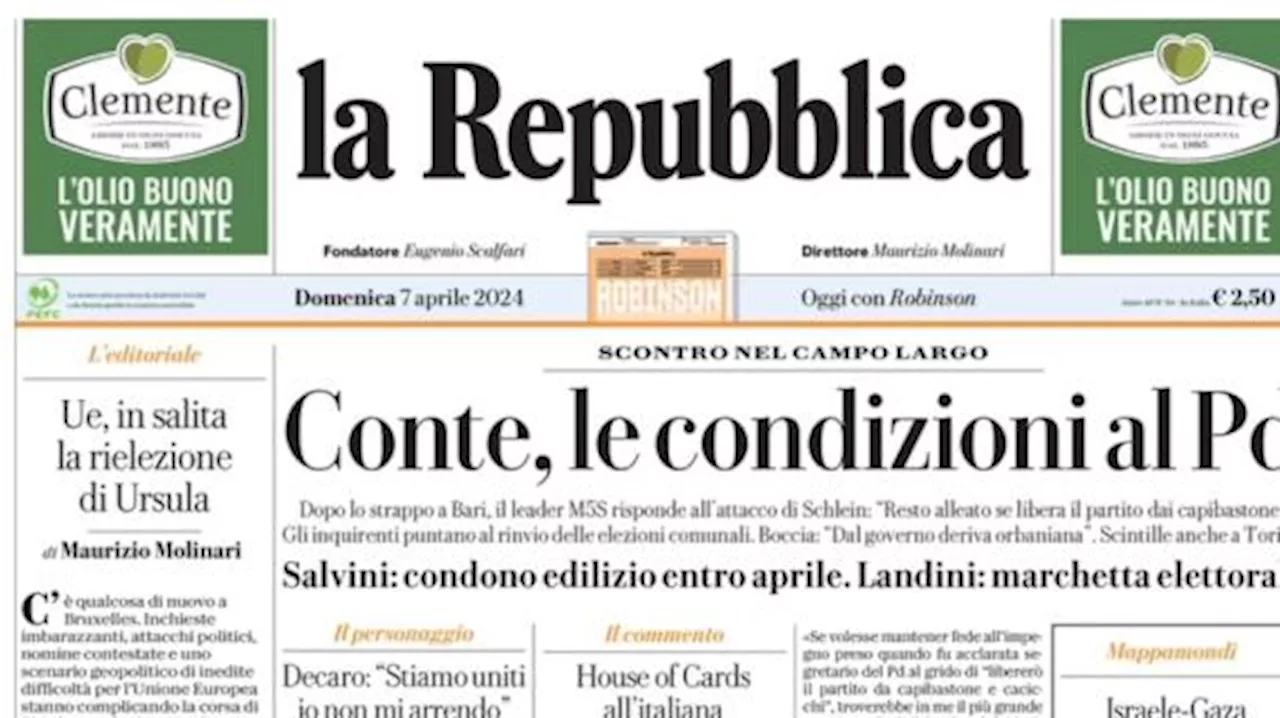 La Repubbica: 'Il Milan va in quinta, Pioli aspetta l’Europa e la fine del Ramadan'.