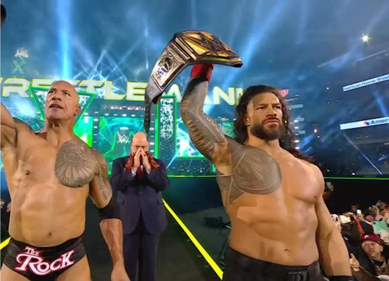 The Rock ‘brilla’ en el ring de WrestleMania XL tras triunfo junto a Roman Reigns