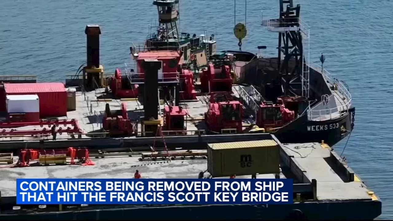 Salvage crews have begun removing containers from the ship that collapsed Baltimore's Key bridge