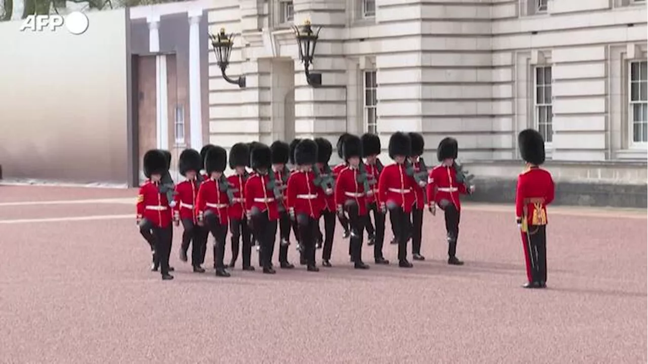 Cambio della guardia Anglo-francese a Buckingam Palace