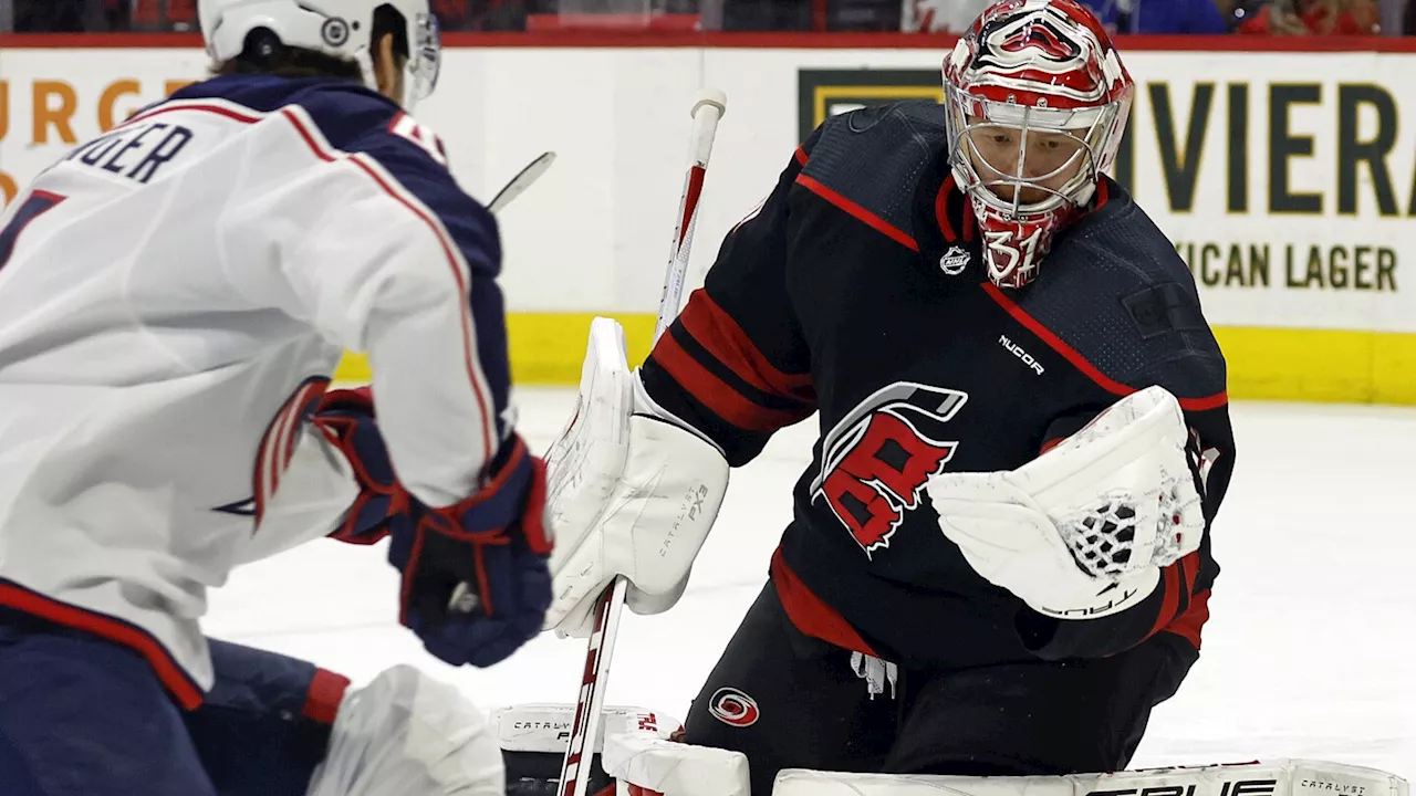 Frederik Andersen makes 23 saves as Hurricanes shut out Blue Jackets 3-0