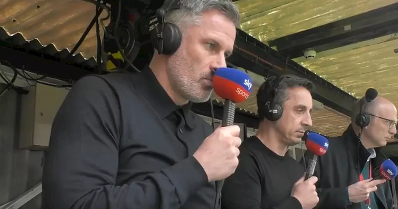 Jamie Carragher's reaction to Bruno Fernandes goal in Man United vs Liverpool