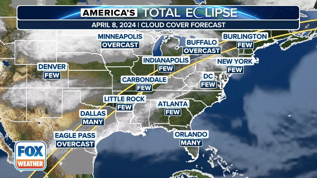 Forecasts for Total Solar Eclipse Show Mixed Conditions Across U.S.