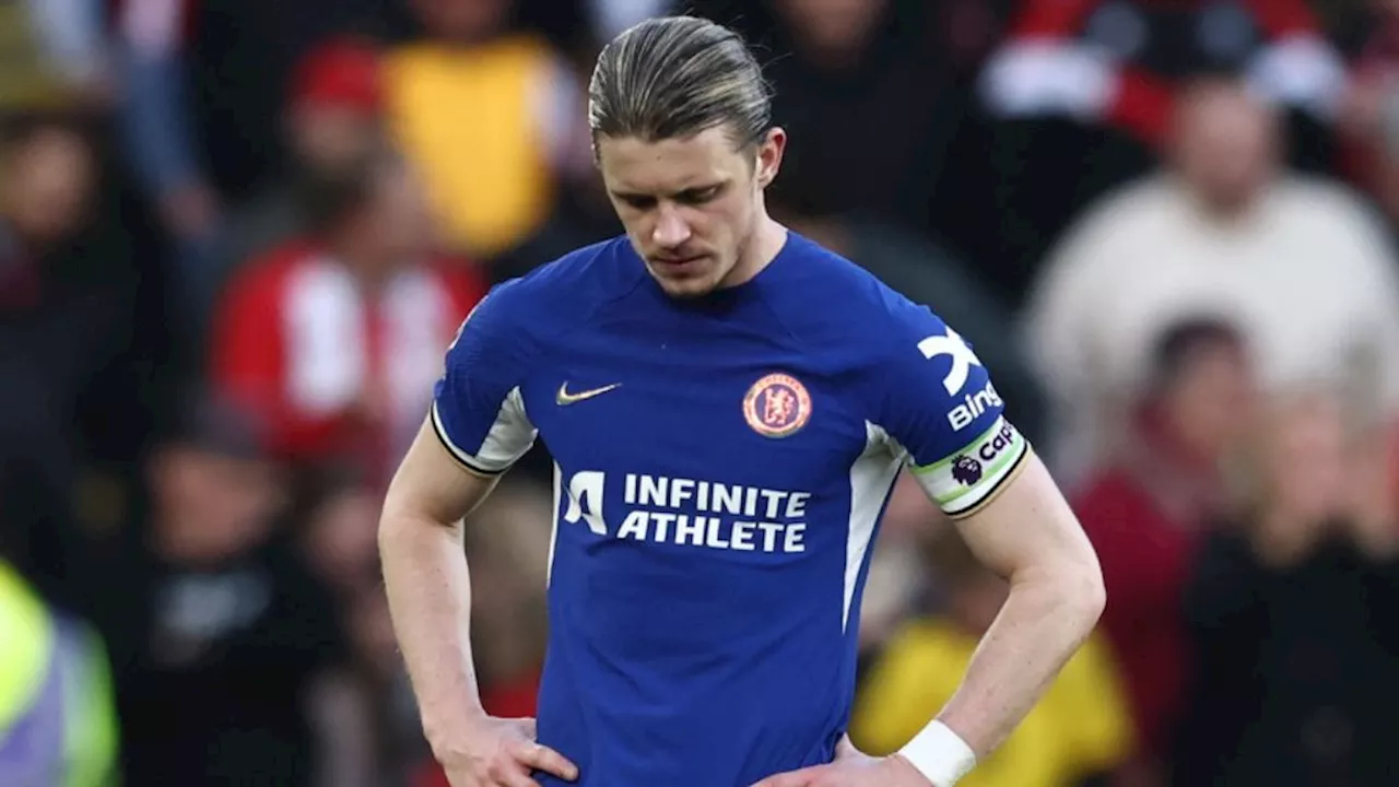 Chelsea midfielder Conor Gallagher's reaction to conceding a goal against Sheffield United