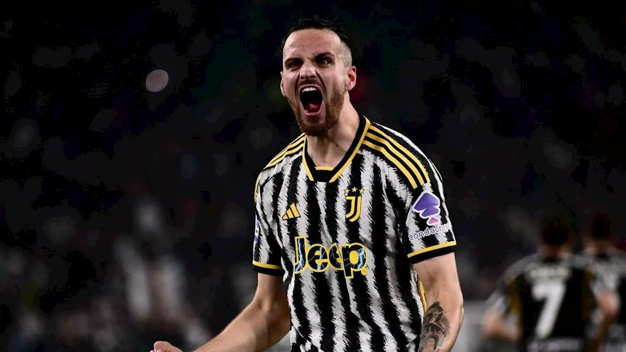 Federico Gatti Celebrates Goal as Juventus Beats Fiorentina