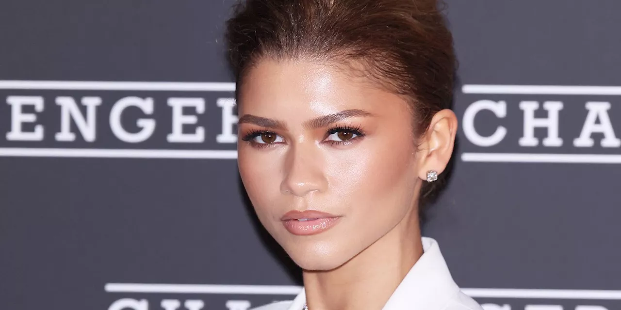 Zendaya Swapped Her Shirt for a Necklace Under This Sleek White Suit