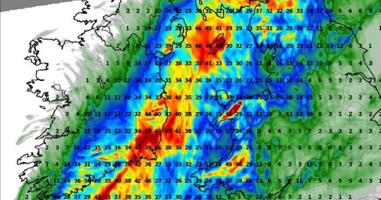 Status Yellow Rain Warning for Five Counties