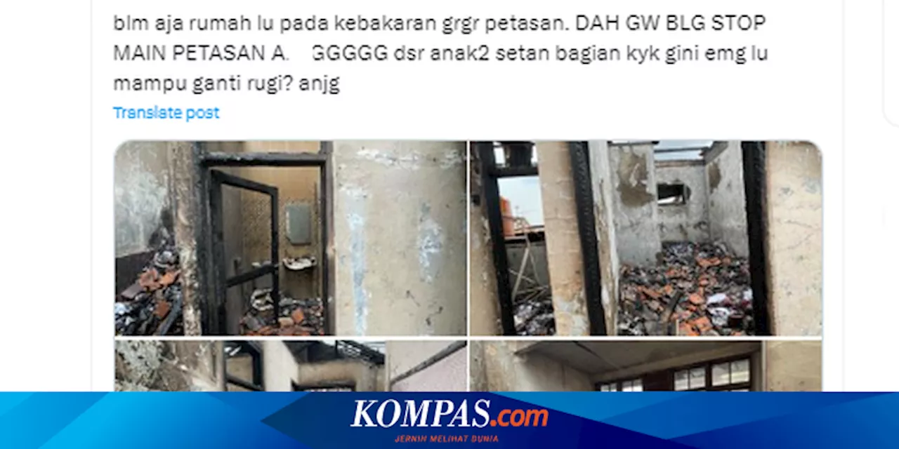 Unggahan Viral, Rumah di Bandung Terbakar Diduga karena Petasan, Ini Kronologinya