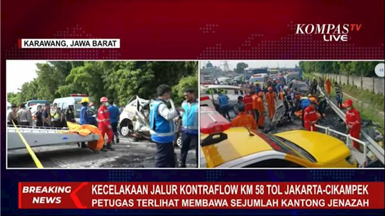 Kecelakaan Beruntun di Jalur Contraflow Jalan Tol Jakarta-Cikampek