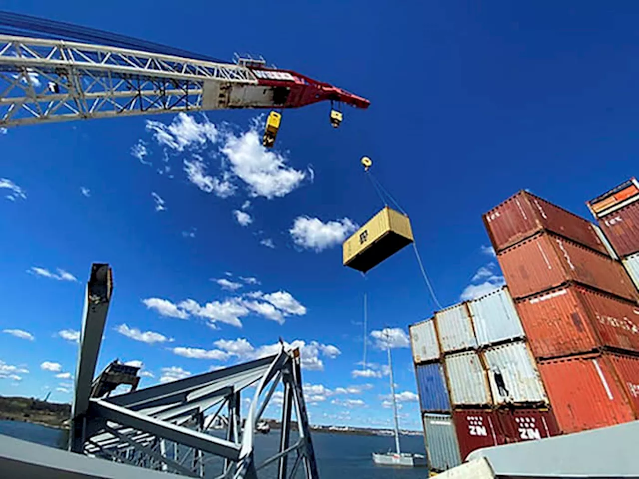 Salvage crews have begun removing containers from the ship that collapsed Baltimore's Key bridge