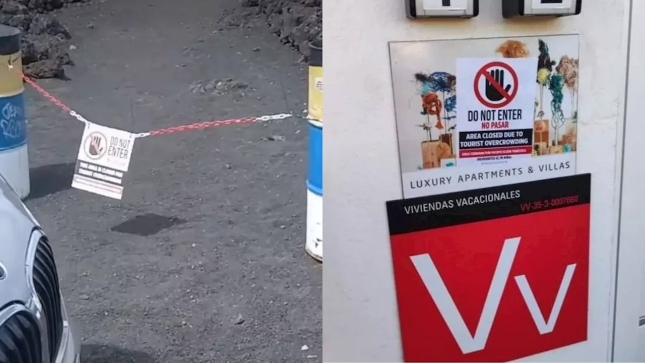 Lanzarote locals put up fake 'closed' signs in fight against 'tourist avalanche'