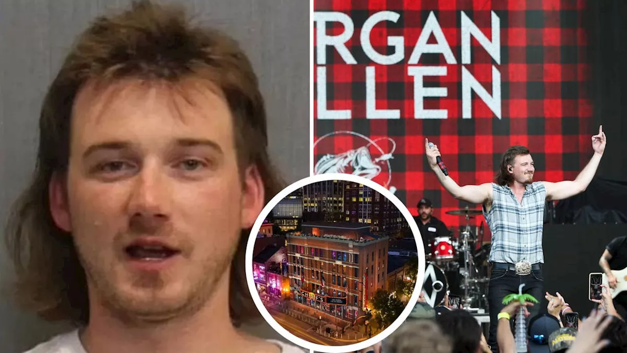 Country music star Morgan Wallen arrested after hurling chair from sixth floor rooftop bar missing police...