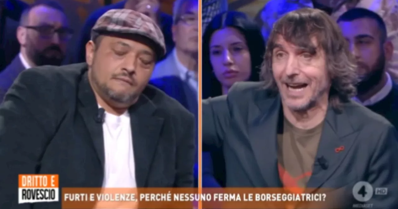 Dritto e rovescio, Cruciani stronca il mediatore rom: &#034;Calci e pugni, perché non denunci?&#034;