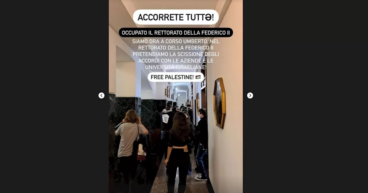 Napoli, l&#039;Università Federico II nelle mani dei pro-Palestina: occupato il rettorato