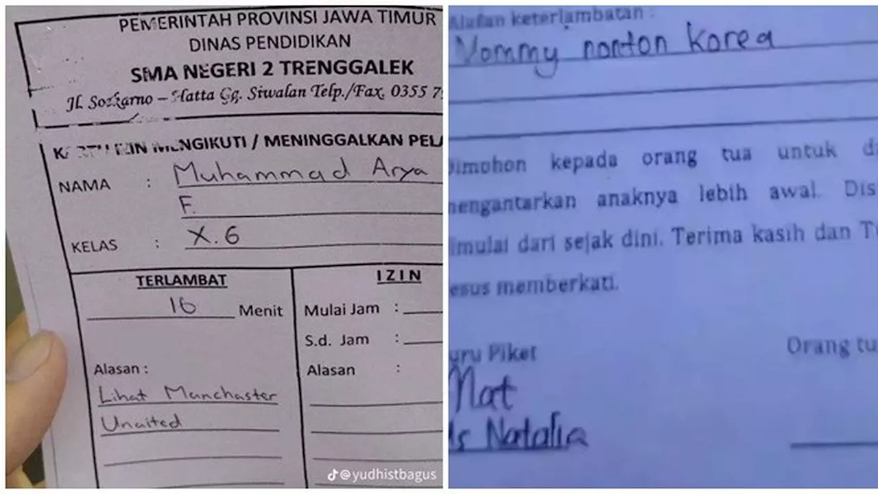 Alasan Murid Terlambat ke Sekolah Bikin Tepuk Jidat