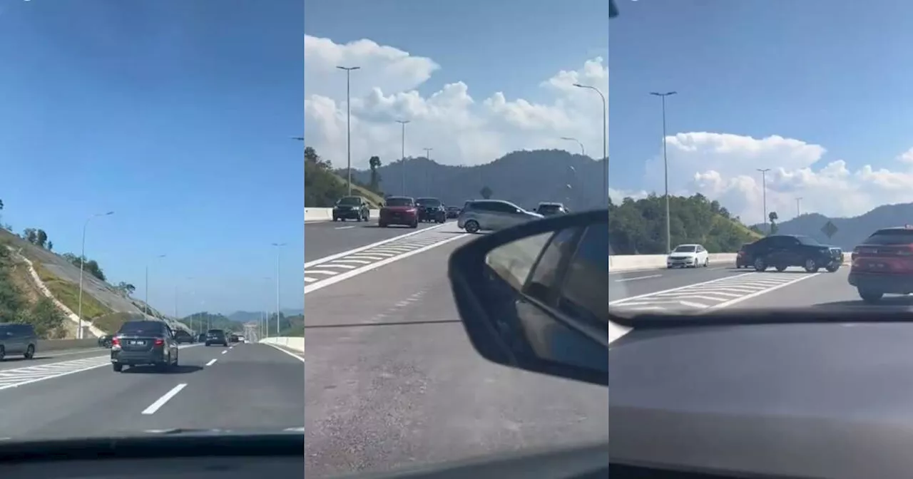 Mass U-turn of vehicles at Raub bypass on Central Spine Road seen on video