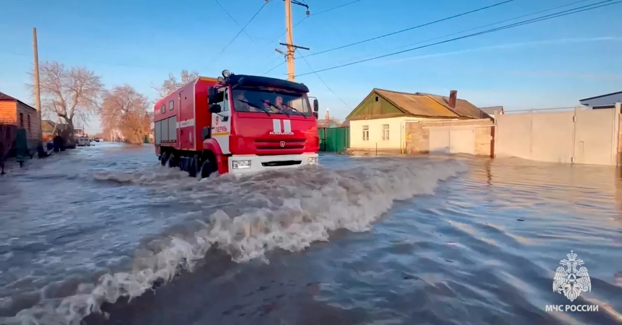 Record flood waters rise in Russia's Urals, forcing thousands to evacuate