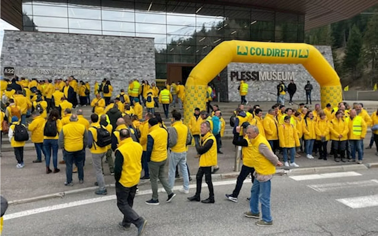 Coldiretti, manifestazione degli agricoltori al Brennero