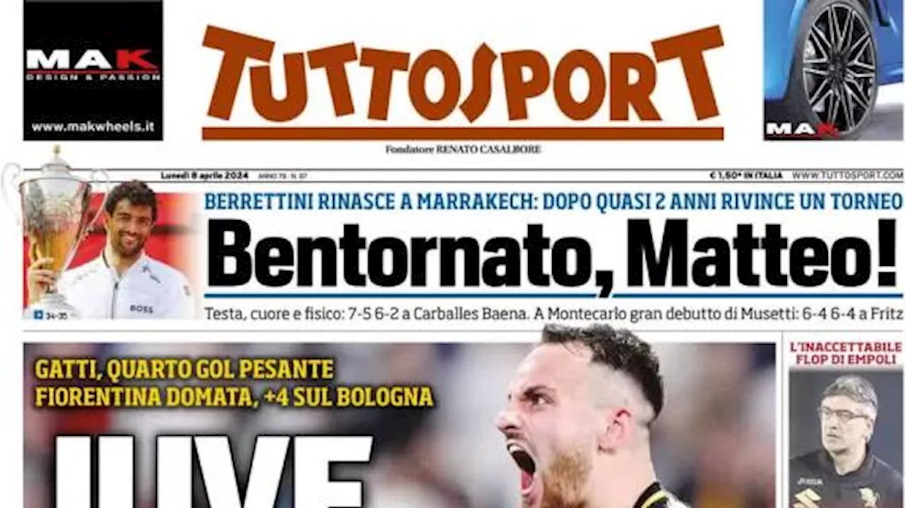 Tuttosport in prima pagina sul successo dei bianconeri: 'Juve, graffio Champions'