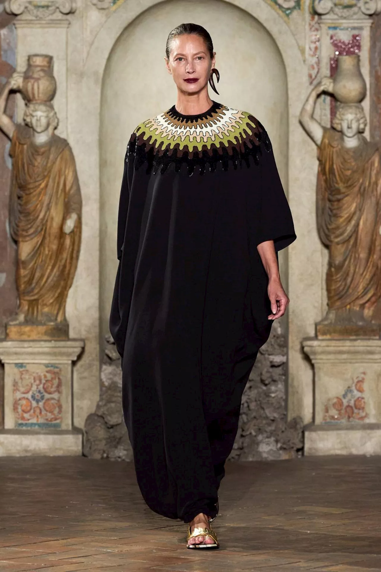 Emilio Pucci Spring 2024: Isabella Rossellini Closes Show in Vivara Caftan