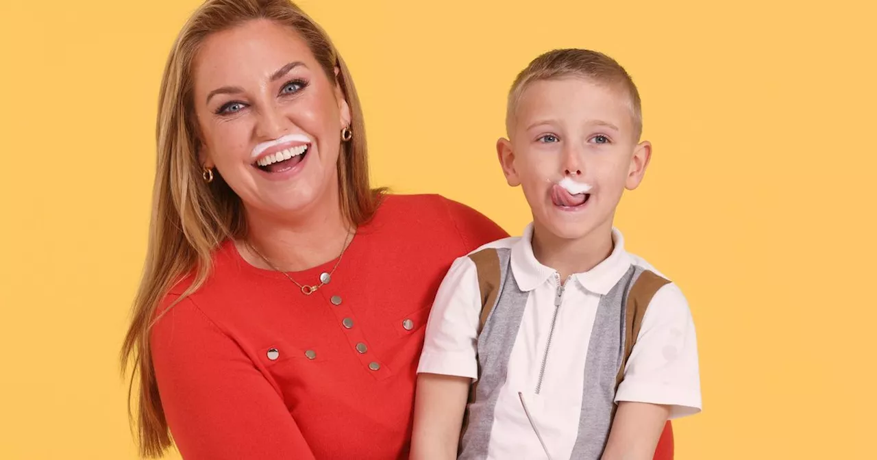 Josie Gibson sports yoghurt moustache to highlight dairy deficit in kids' diets