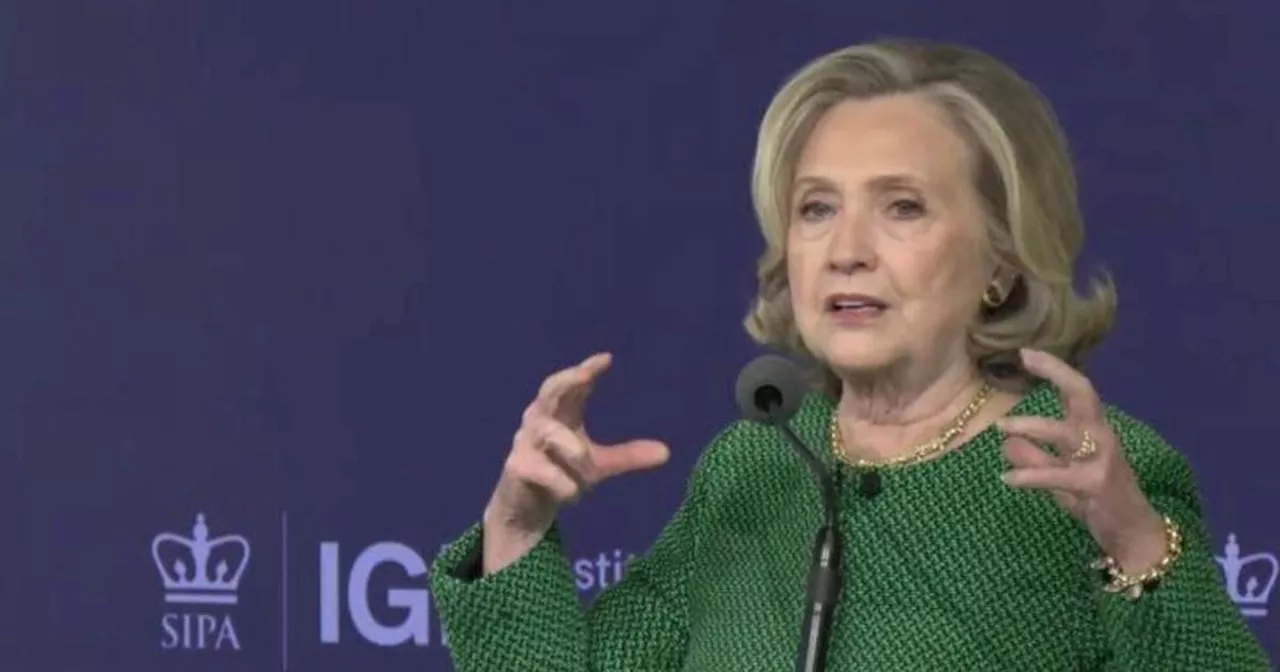 Hillary Clinton takes part in Columbia University panel discussion on child care