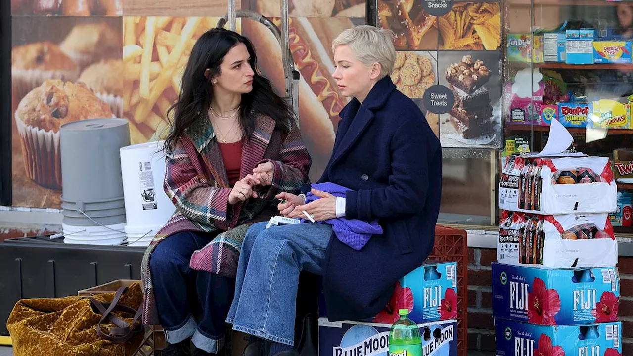 Michelle Williams and Jenny Slate continue playing best friends on the Brooklyn set of FX series...