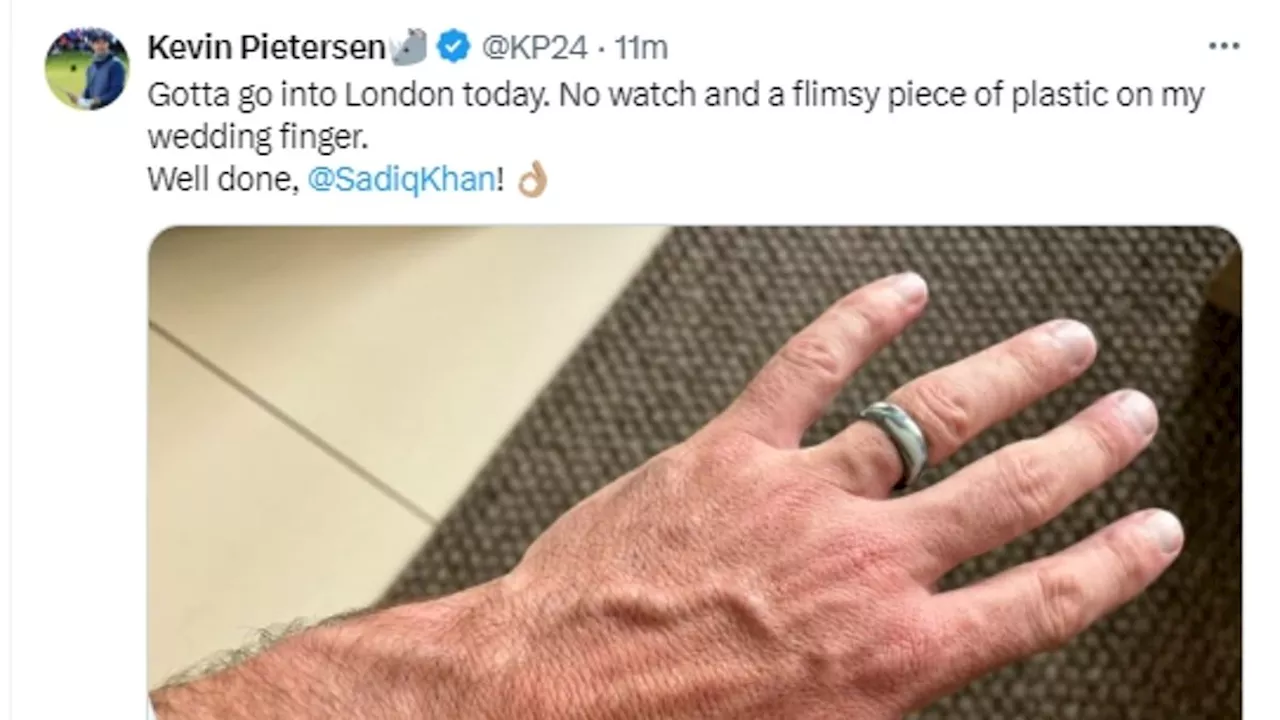 England cricket legend Kevin Pietersen removes expensive watch and wedding ring for trip into London...