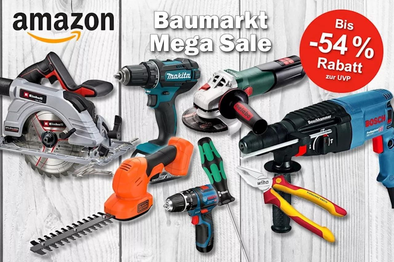 Mega Baumarkt und Heimwerker Sale bei Amazon: Top Rabatte bis 54% auf führende Marken wie Makita, Bosch,