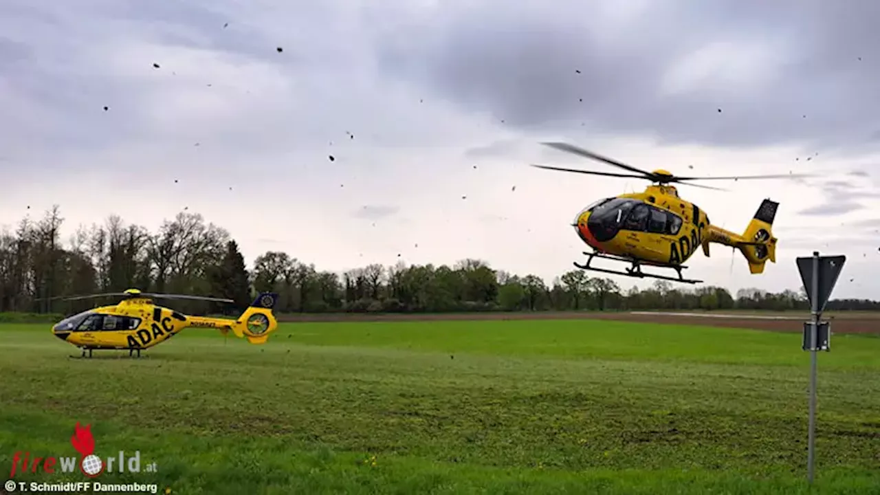 D: Drei Eingeklemmte nach Pkw-Kollision mi Baum auf der B 248 bei Jameln