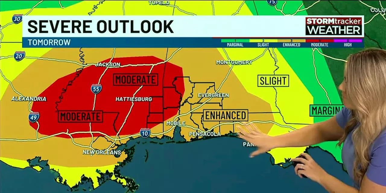 Severe weather threat rises for Wednesday