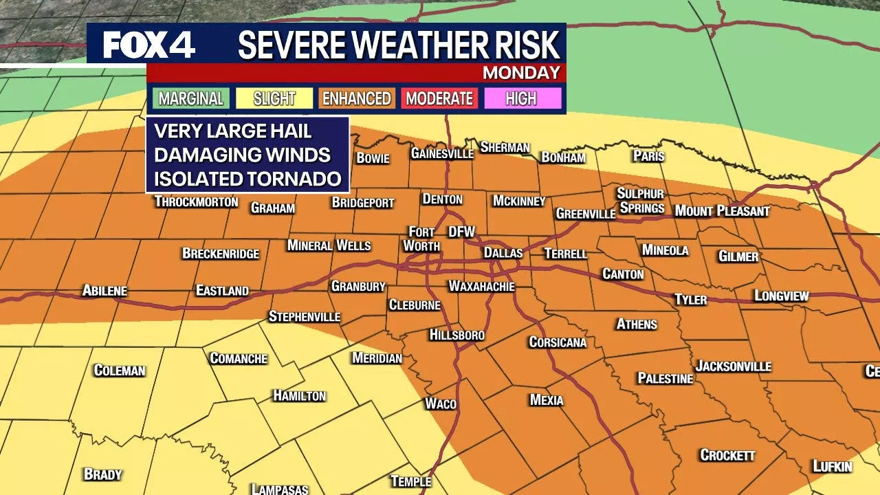 Dallas weather: Storm chances ramp up for North Texas Monday night