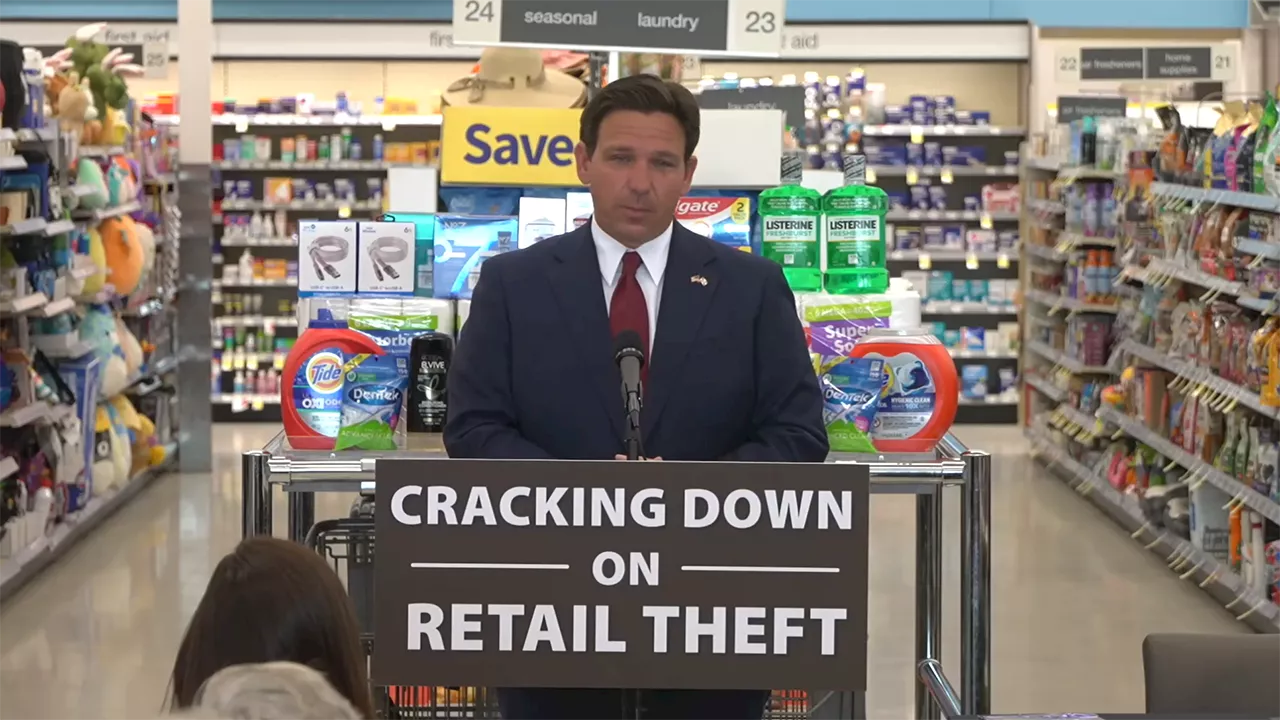 Florida Governor DeSantis Criticizes California and New York for Ignoring Retail Theft