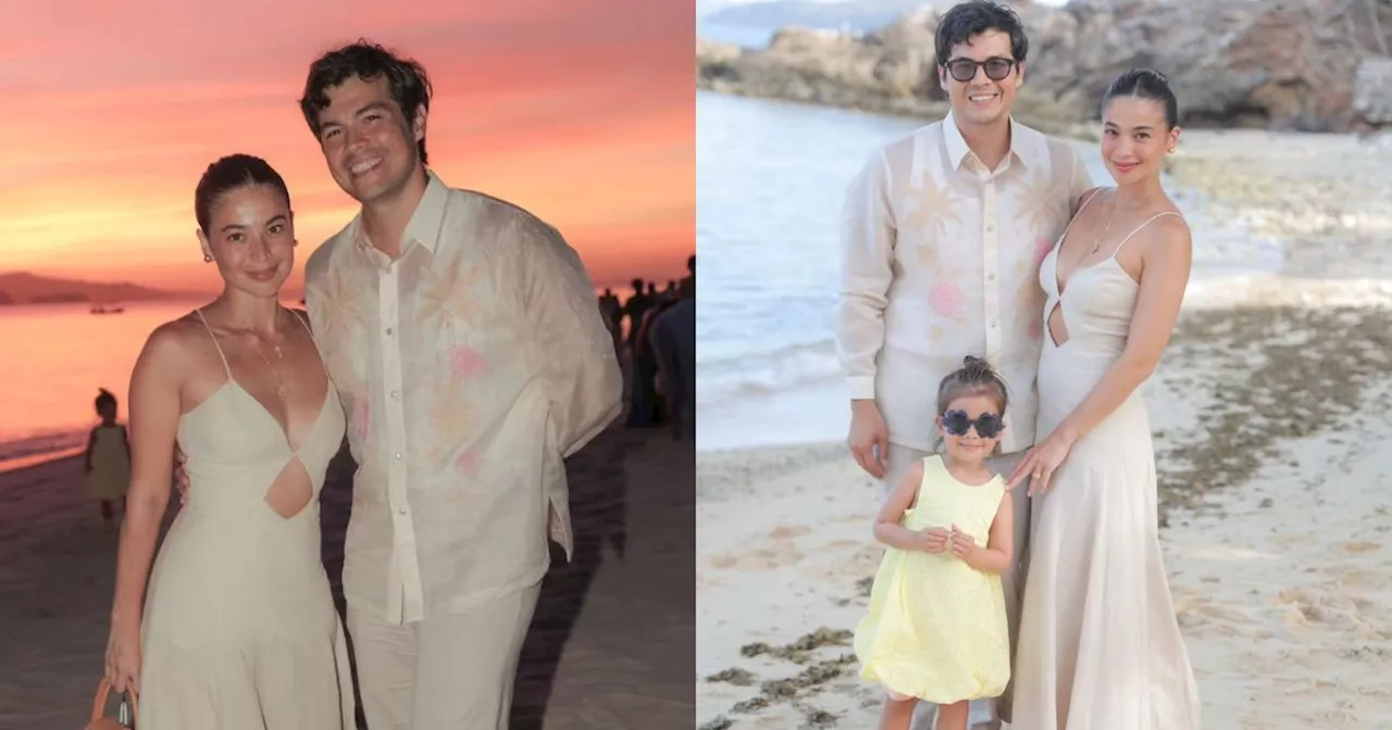 Anne Curtis, Erwan Heussaff, Dahlia are a lovely family in Laureen Uy's wedding