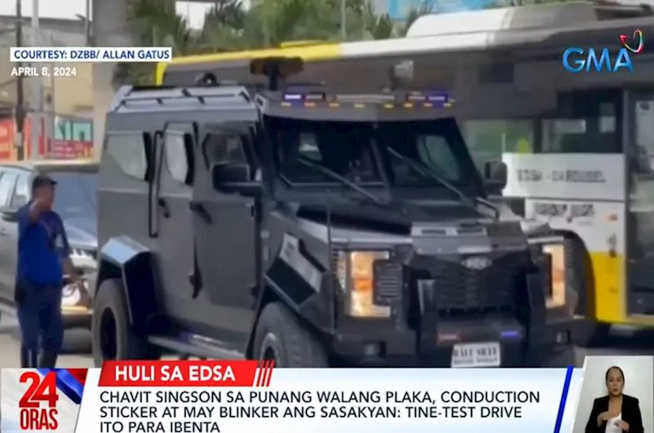 Chavit Singson says vehicle was on test drive, up for sale