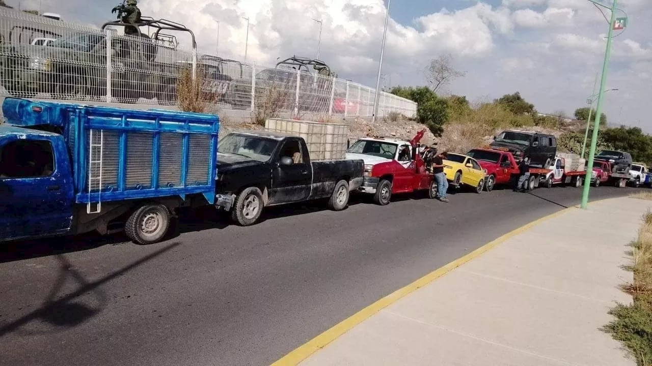 SSP asegura 5 vehículos que transportaban combustible robado en Pachuca