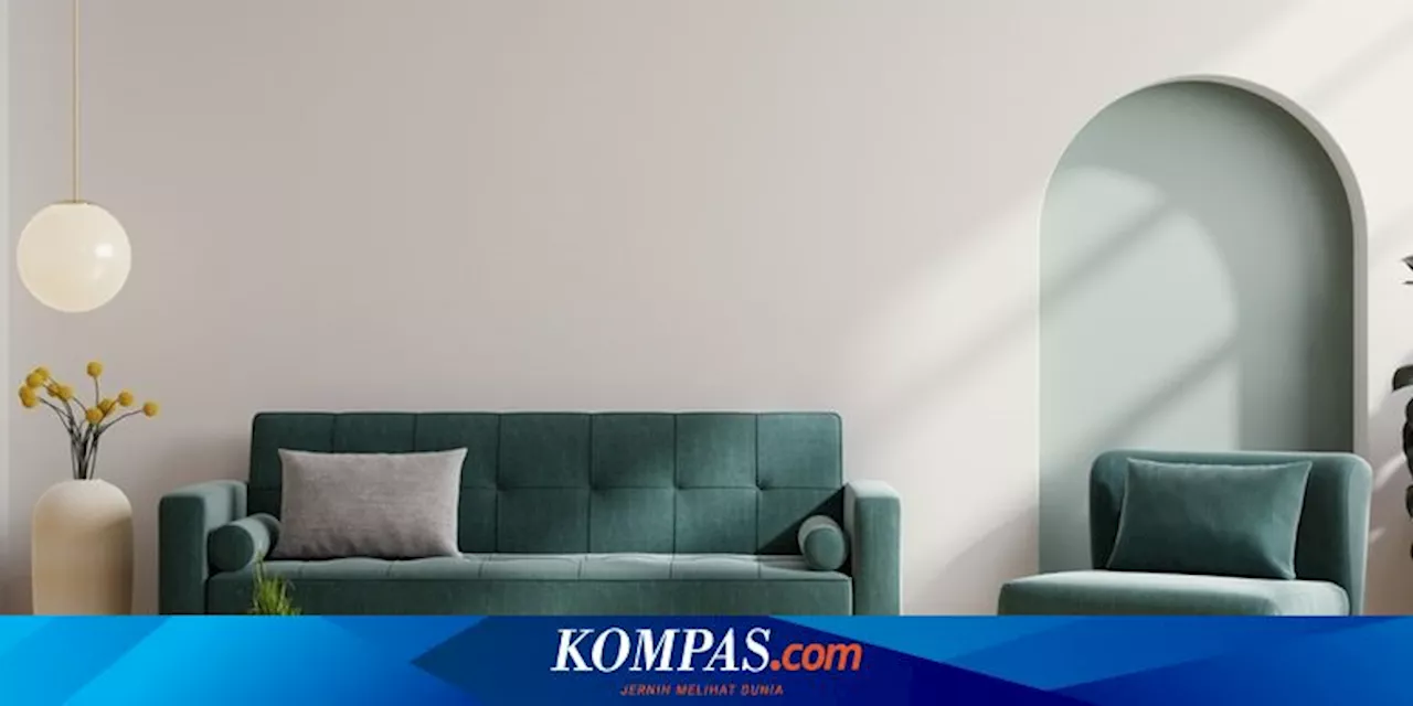 Dekorasi Ruang Tamu dengan Sofa Warna Hijau Zamrud