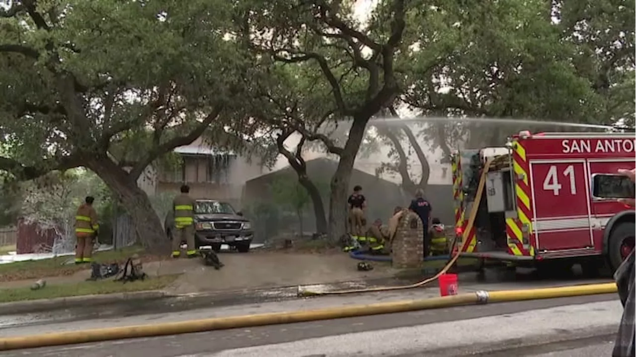 Large House Fire Contained by San Antonio Firefighters