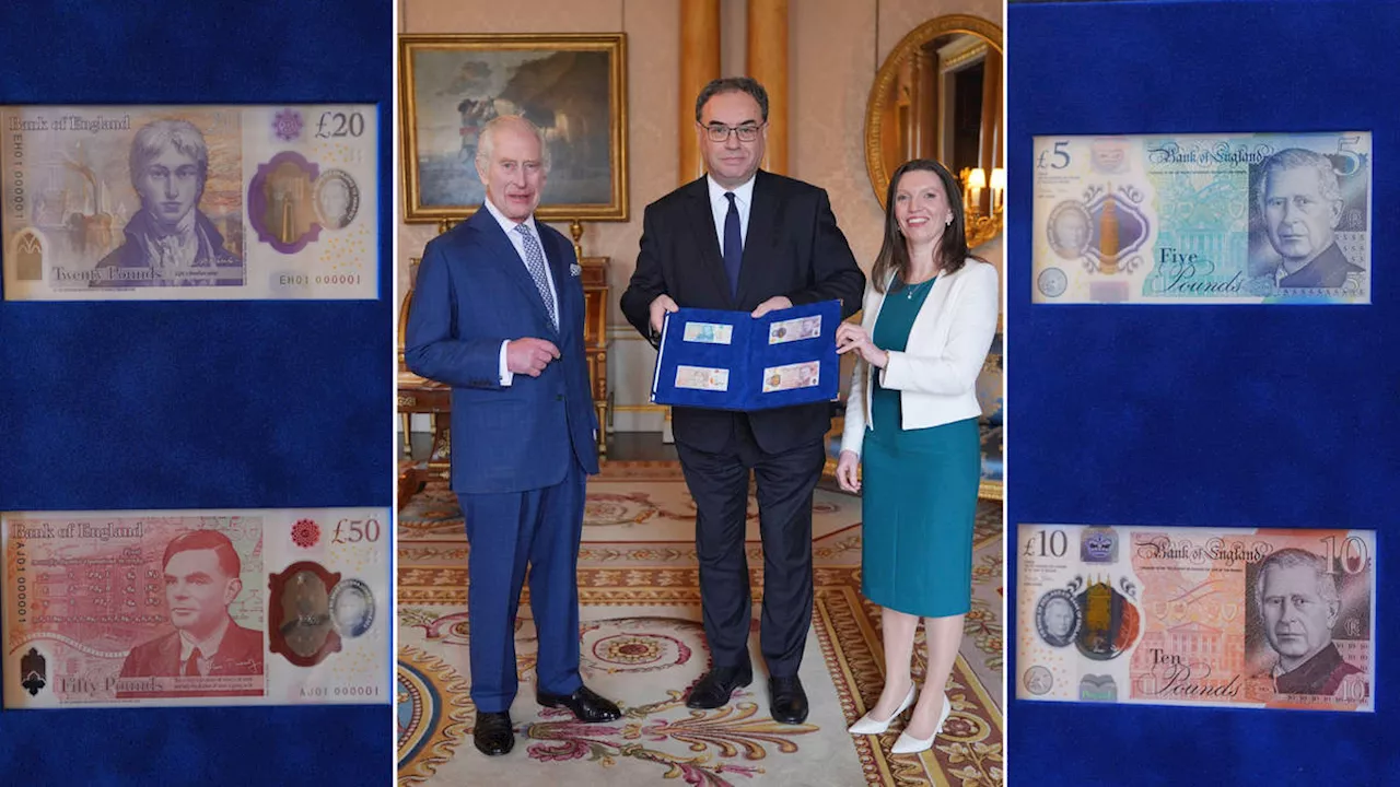 Milestone moment King Charles presented with first banknotes featuring his face