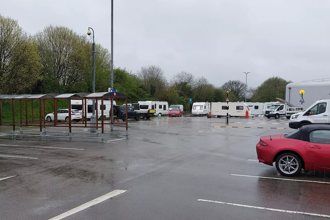 Police serve notice to travellers occupying Tesco Extra car park in Leyland