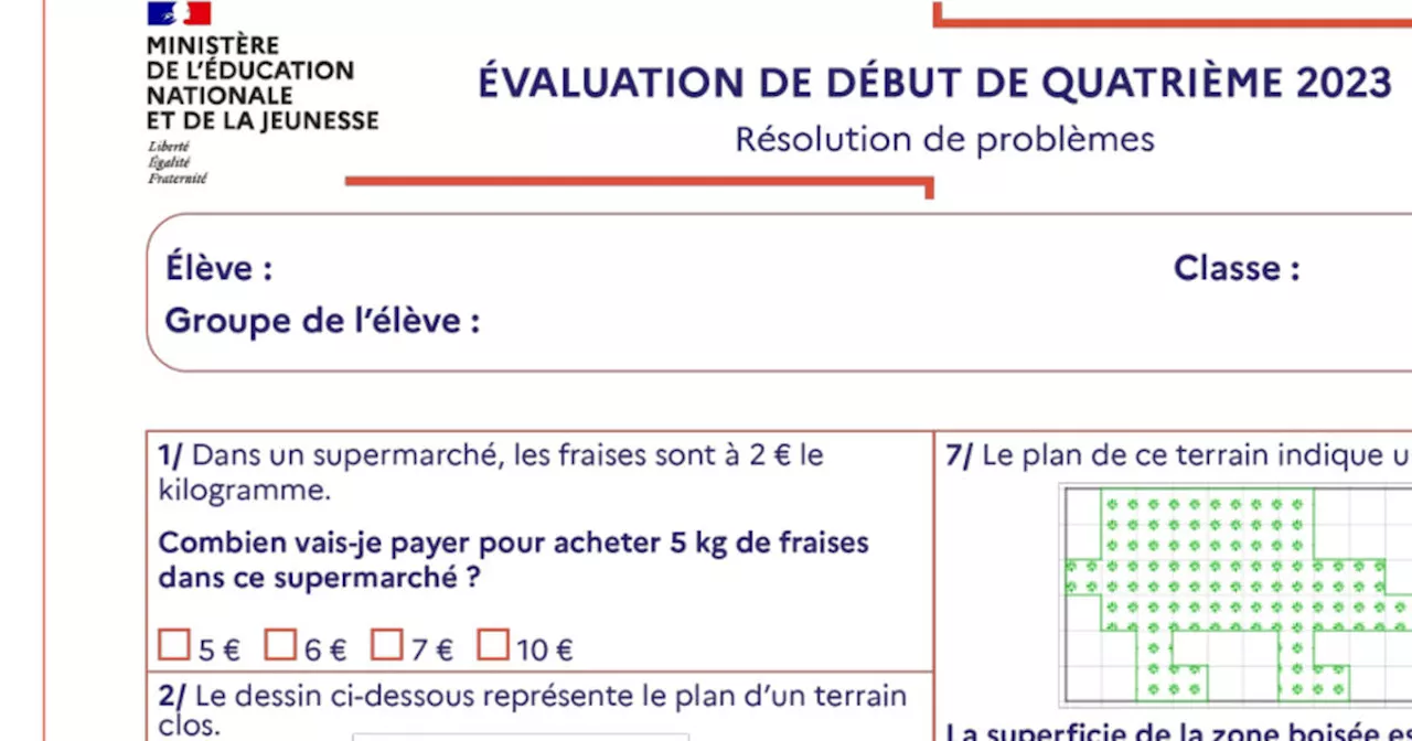 Les évaluations de maths pour les élèves de 4e suscitent un débat