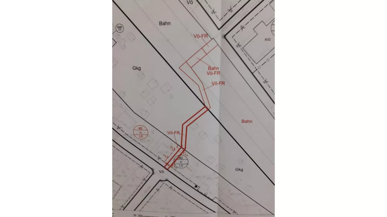 Fuß- und Radweg durch Kleingartensiedlung zur Bahn